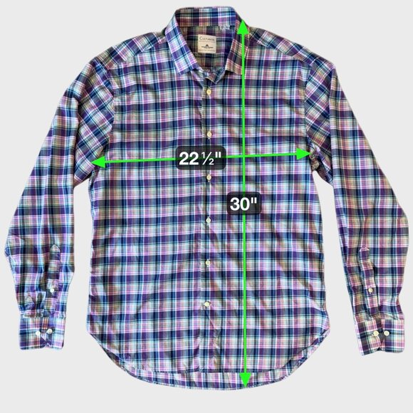 Culturata Plaid Long-Sleeve Button-Up Shirt Multicolor Men's Large 100% Cotton - Picture 10 of 10